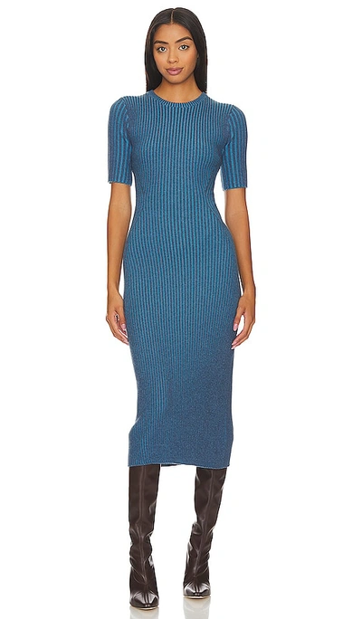 Rails Genesis Rib-knit Bodycon Midi Dress In Blue