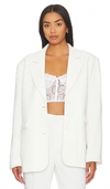 Good American Luxe Suiting Boyfriend Blazer In Ivory