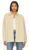 Free People Madison City Shacket In Warm Camel