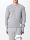 Thom Browne Long Sleeve Wool T-shirt In Grey