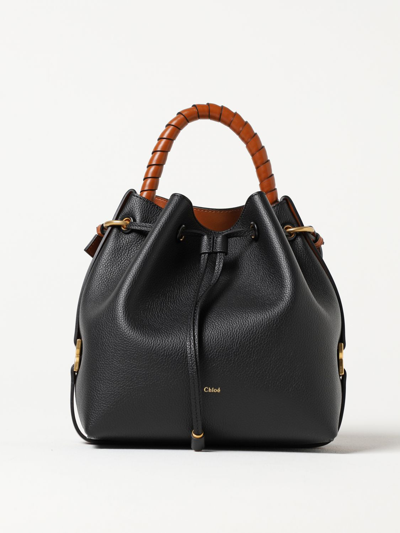 Chloé Marcie Bag In Grained Leather In Black