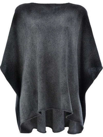 Avant Toi Knitted Ribbed Blouse In Grey