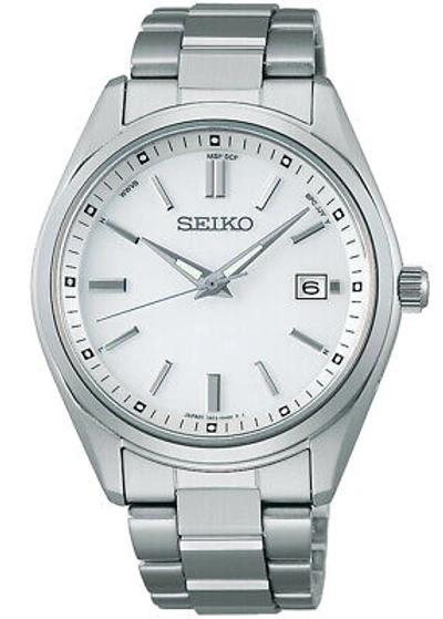 Pre-owned Seiko Selection Sbtm317 White Solar Atomic Radio Men's Watch In Box