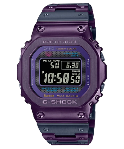 Pre-owned Casio G-shock Gmw-b5000pb-6 Full Metal Purple Limited Solar Men Watch Japan Made