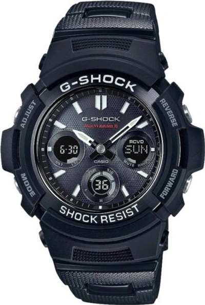 Pre-owned Casio G-shock Awg-m100sbc-1ajf Atomic Tough Solar Radio Awg-m100sbc-1 Watch