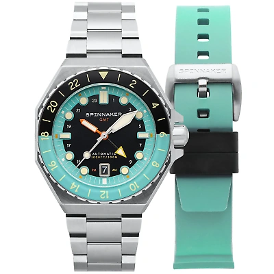 Pre-owned Spinnaker Dumas Gmt Automatic Dark Turquoise