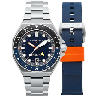 Pre-owned Spinnaker Dumas Gmt Automatic Navy Black