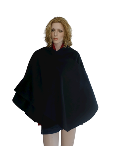 Pre-owned Handmade Cape Alpaca - Plain Short Cape. In Black