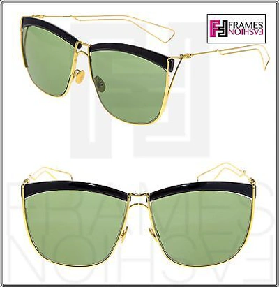 Pre-owned Dior Christian  So Electric Gold Black Metal Green Mirrored Sunglasses Soelectric