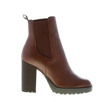 Pre-owned Hogan Women Shoes H623 Chelsea Brown Leather Ankle Boot Elasticized Heel 8,5 Cm
