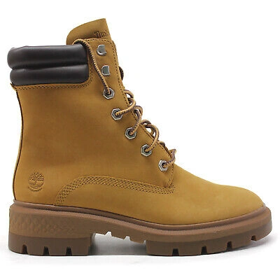 Pre-owned Timberland Womens Boots Cortina Valley 6 Inch Waterproof Lace Up Nubuck In Wheat