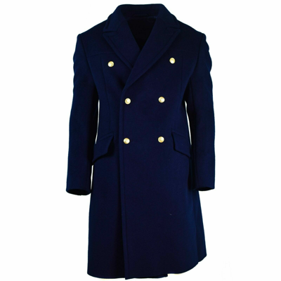 Pre-owned 100% Russian Wool Navy Blue Long Air Force Military Officer's Coat