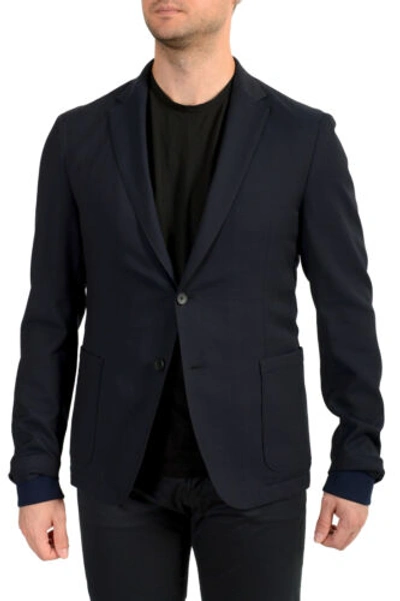 Pre-owned Hugo Boss Men's "namor" Slim Fit Blue Wool Insulated Blazer Jacket Us 40r It 50r
