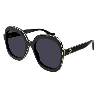 Pre-owned Gucci Gg1240s 001 Black/gray 57-20-145 Sunglasses Authentic