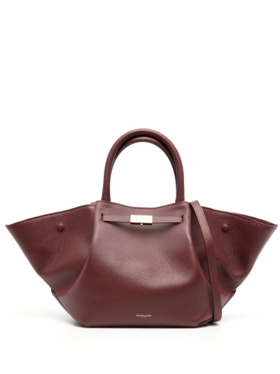 DEMELLIER RED NEW YORK MIDI LEATHER TOTE BAG