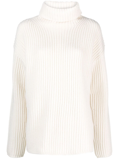 Joseph Ribbed Roll Neck Jumper In Ivory