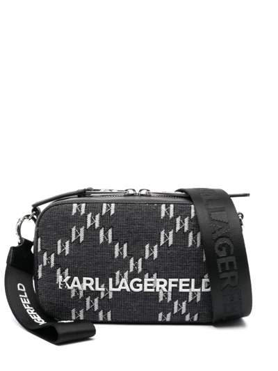 Karl Lagerfeld Kameratasche Mit Logo-schild In Grey