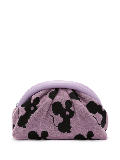 Jw Anderson Bumper Patterned-intarsia Knit Clutch Bag In Purple