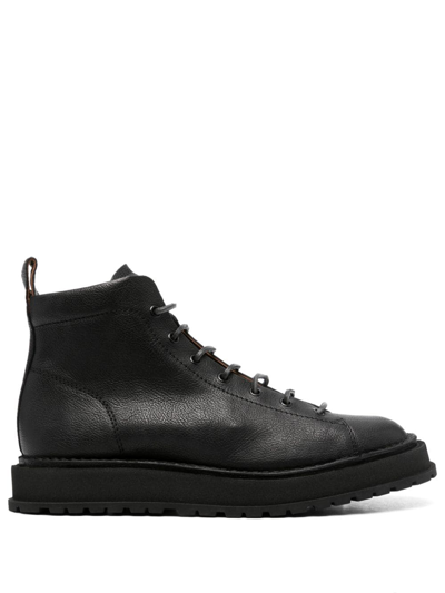 Buttero Aedi Leather Ankle Boots In Black