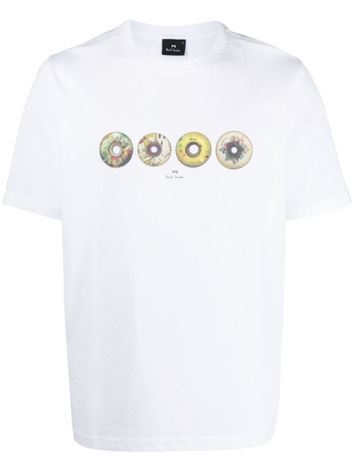 Ps By Paul Smith Wheels T-shirt In White