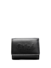 Chloé Mini Sense Leather Wallet In Schwarz
