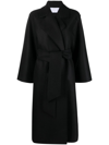 Harris Wharf London Double-breasted Self-tie Regular-fit Wool Coat In Schwarz