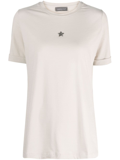 Lorena Antoniazzi Star-detail Stretch-cotton T-shirt In White