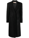 Blanca Vita Felted Single-breasted Long Coat In Schwarz