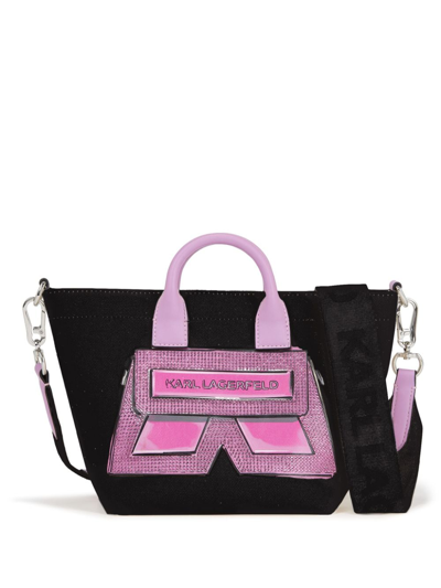 Karl Lagerfeld Mini Icon K Canvas-shopper In Black