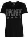 DKNY STUD-EMBELLISHED SHORT-SLEEVE T-SHIRT