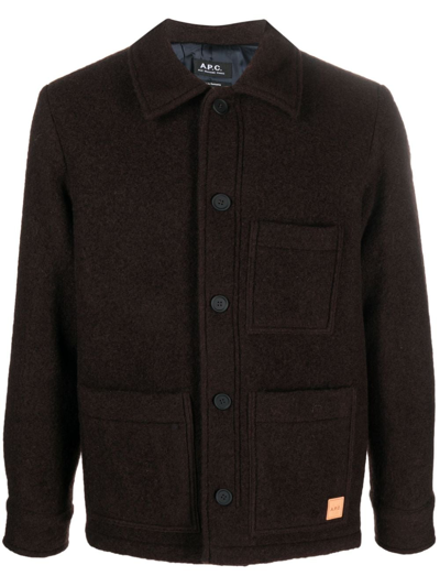 Apc Brown Wool Emile Jacket