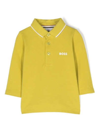 Bosswear Babies' Poloshirt Mit Logo-print In Yellow