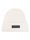 Patou Logo-patch Ribbed Beanie In Weiss