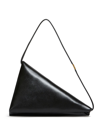 Marni Triangle Leather Shoulder Bag In Schwarz