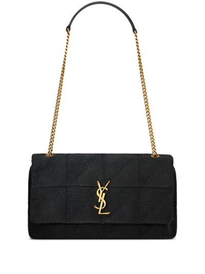 Saint Laurent Grain de Poudre Textured Mixed Matelasse Triquilt Monogram Clutch Blanc Vintage