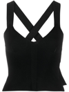 Off-white Logo-strap V-neck Top In Schwarz