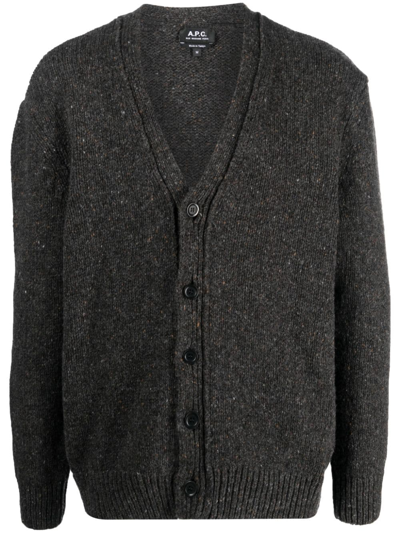 Apc Teophile Cardigan In Lad Anthracite