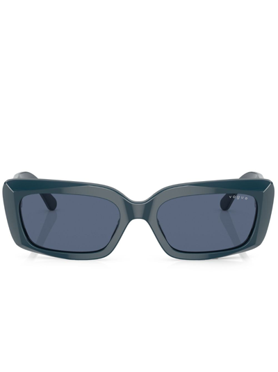 Vogue Eyewear Logo-print Rectangle-frame Sunglasses In Blau