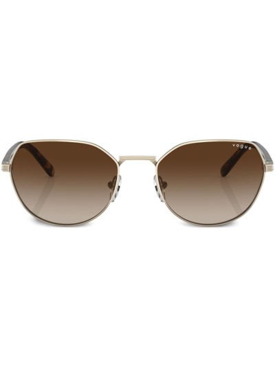 Vogue Eyewear Tinted Butterfly Frame Sunglasses In Gold