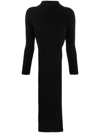 Patou Cut-out Detail Wool Knitted Top In Schwarz