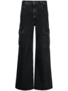 Agolde Minka Wide Leg Cargo Jeans In Schwarz