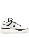 Amiri White And Black Chunky Sneakers With Logo Detail In Leather And Mixed Tech Fabrics Man In Multicolor