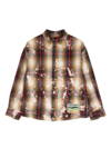 DSQUARED2 LOGO-PATCH BLEACHED CHECK SHIRT