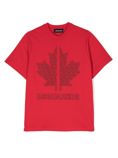 Dsquared2 Kids' T-shirt Mit Logo-print In Red