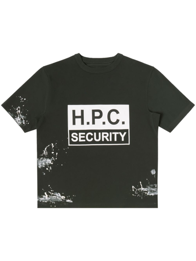 Heron Preston Security T-shirt Mit Logo-print In Black