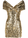 ATU BODY COUTURE OFF-SHOULDER SEQUINNED MINIDRESS