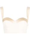 Moschino Cropped Tank Top In Nude