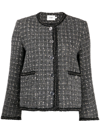 B+AB CHECKED TWEED BUTTON-UP JACKET