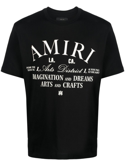 Amiri Logo-print Cotton T-shirt In Schwarz