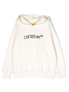 Off-white Logo Cotton Jersey Hoodie In Nude